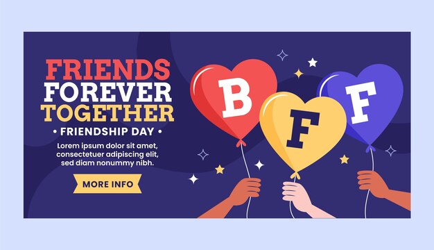 Flat friendship banner template