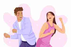 Free vector flat friendship day background with friends dancing