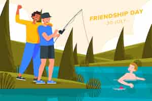 Free vector flat friendship day illustration