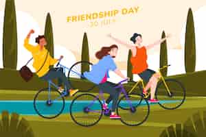 Free vector flat friendship day illustration