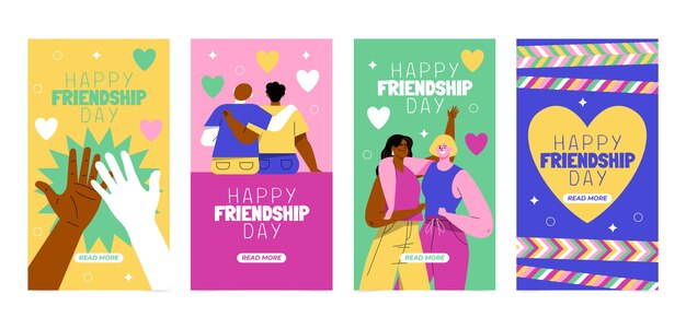 Flat friendship day instagram stories collection