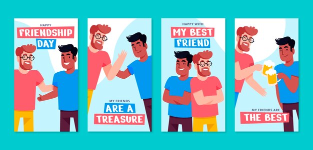 Flat friendship day instagram stories collection