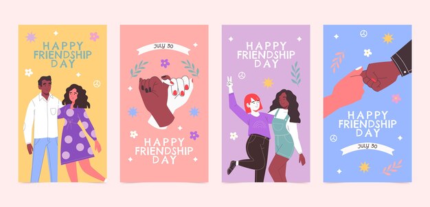 Flat friendship day instagram stories collection