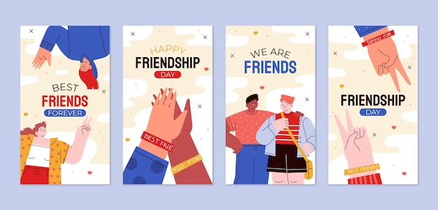 Flat friendship day instagram stories collection