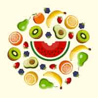 Free vector flat fruit collection