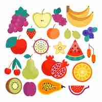 Free vector flat fruit collection