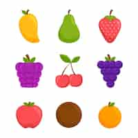 Free vector flat fruit collection