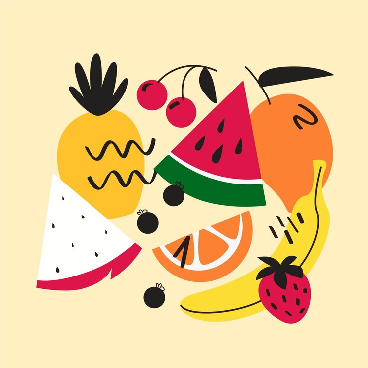 무료 Vector 평평한 과일 수집