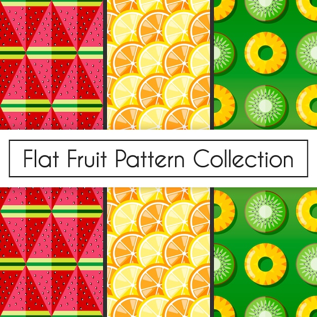 Free vector flat fruit pattern collection