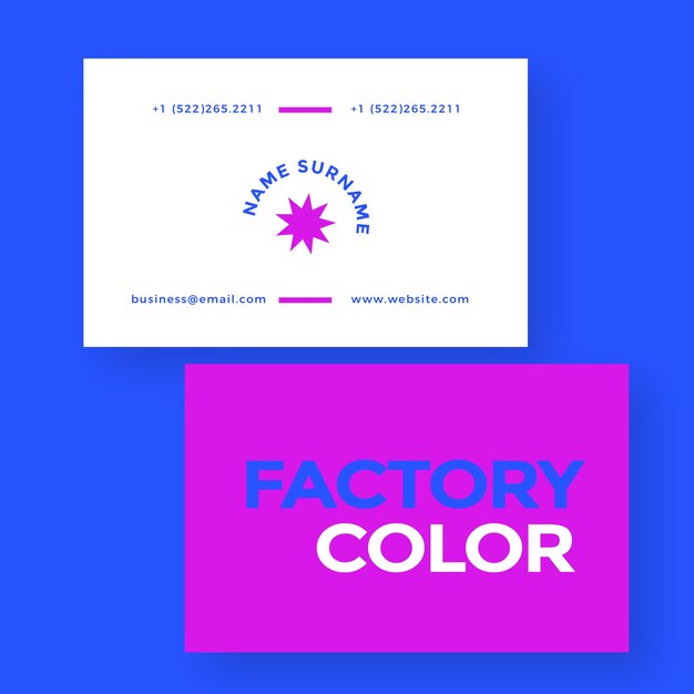 Free vector flat full-side color horizontal business card template