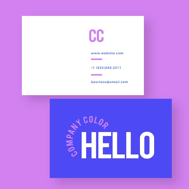 Flat full-side color horizontal business card template