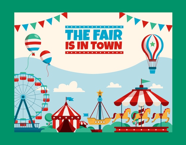 Free vector flat funfair photocall template