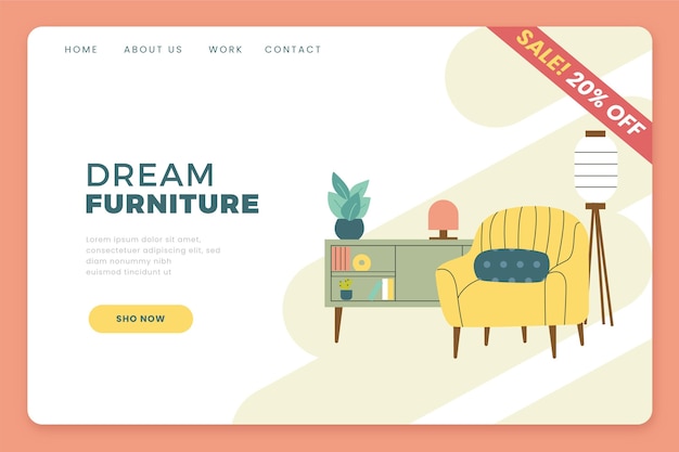 Flat furniture sale landing page template