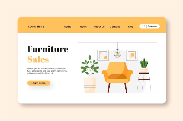 Flat furniture sale landing page