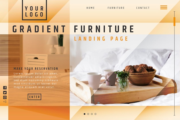 Free vector flat furniture sale landing page