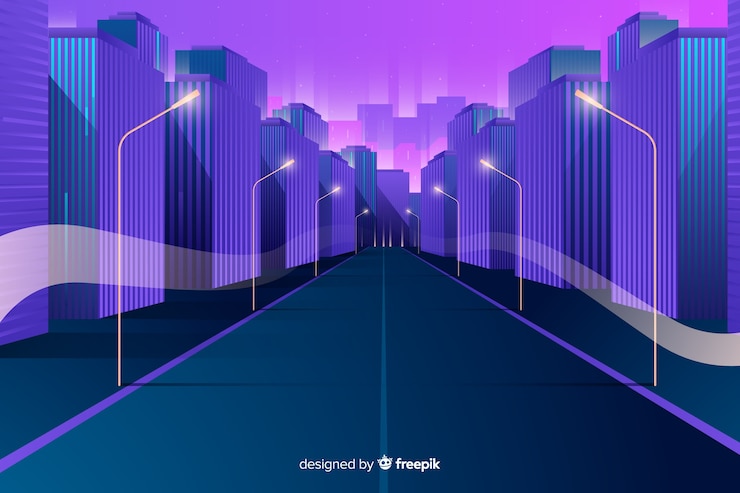 Free Vector flat futuristic city background