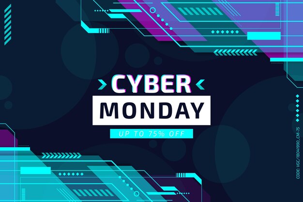 Flat futuristic cyber monday background