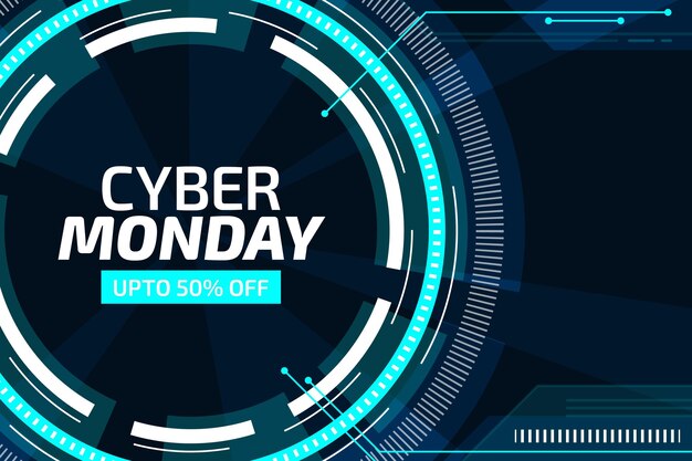 Flat futuristic cyber monday background