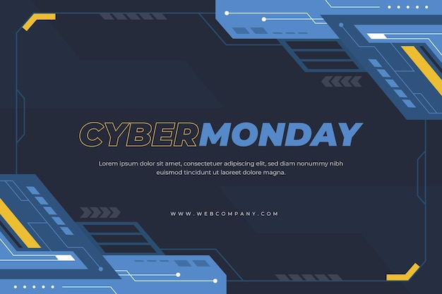 Free vector flat futuristic cyber monday background