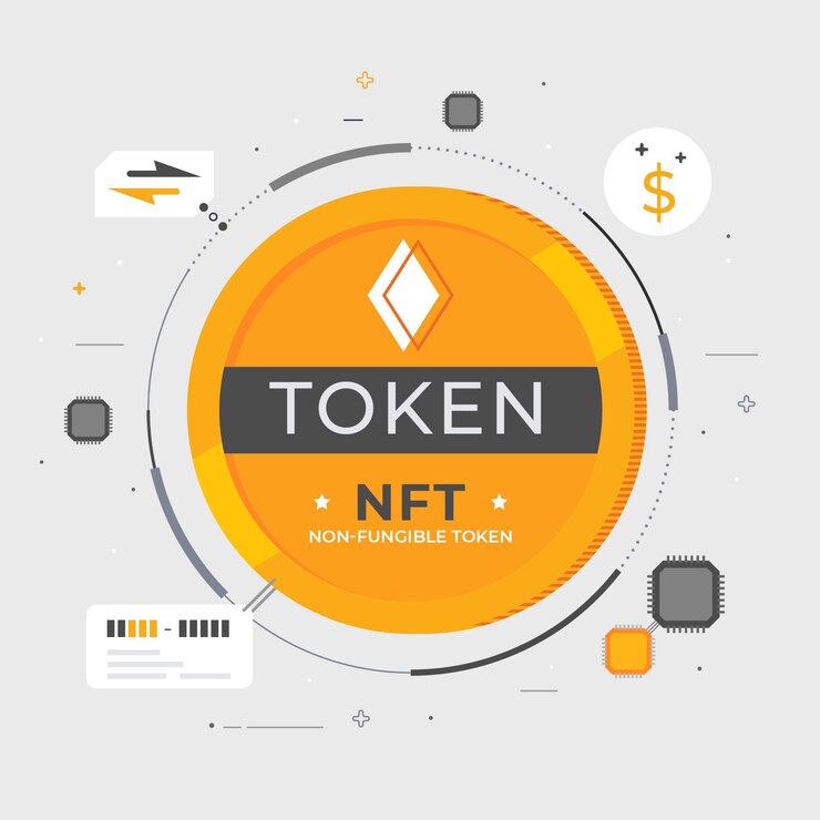 Free Vector flat futuristic nft concept