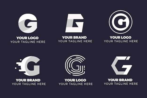 Free vector flat g letter logo collection