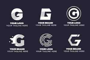 Free vector flat g letter logo collection