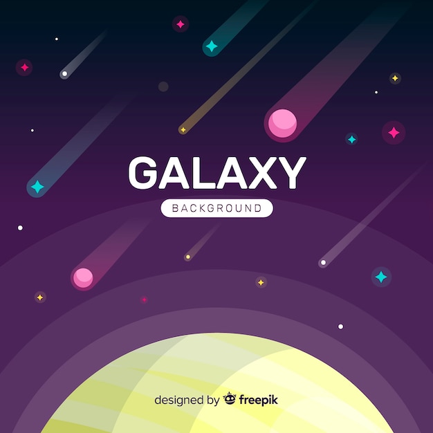 Free vector flat galaxy background