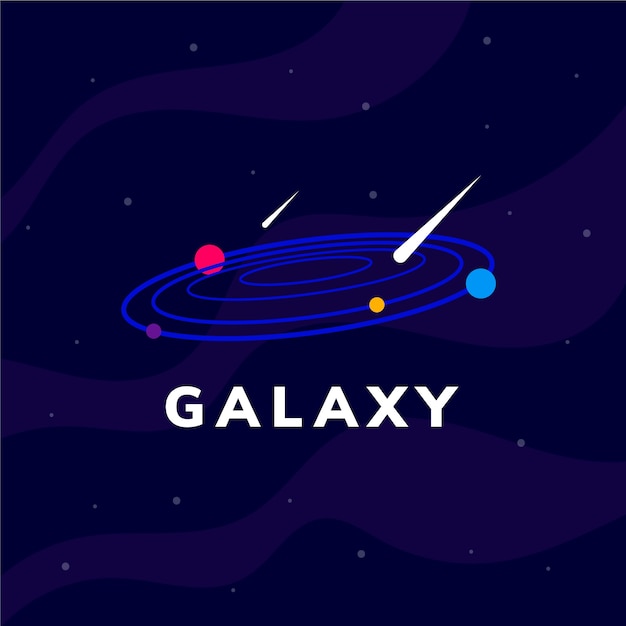 Free vector flat galaxy logo template