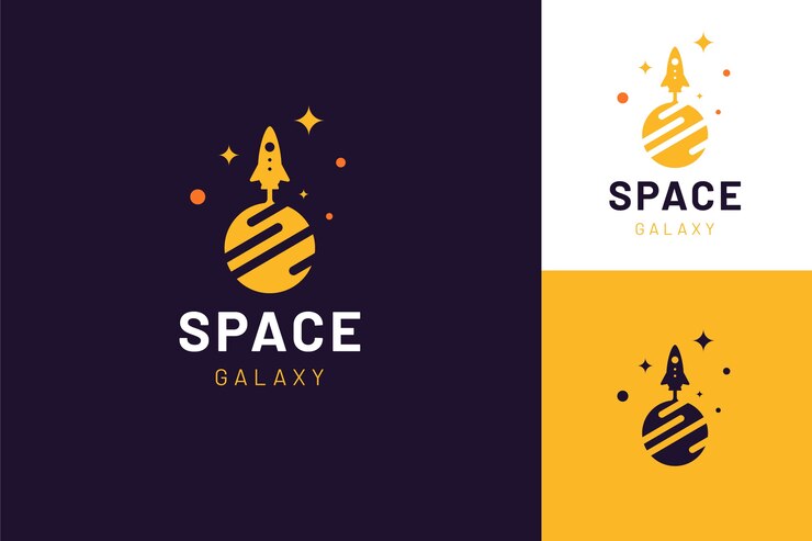 Free Vector flat galaxy logo templates set