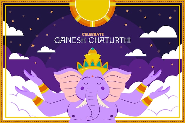 코끼리와 평면 ganesh chaturth 배경