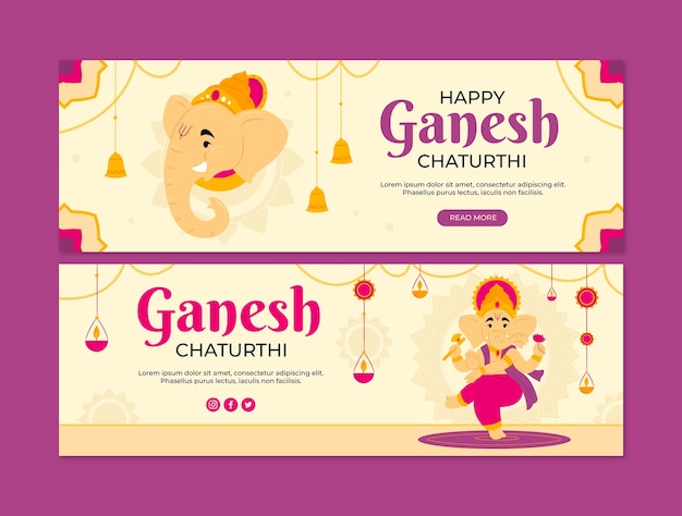 코끼리와 평면 ganesh chaturthi 가로 배너 설정