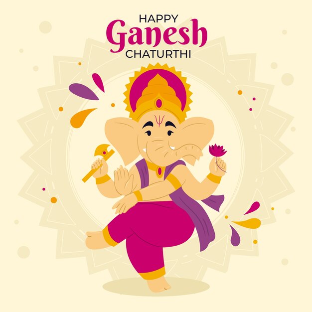 코끼리와 평면 ganesh chaturthi 그림