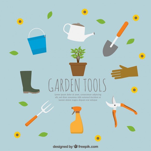 Free Vector flat garden tool collection