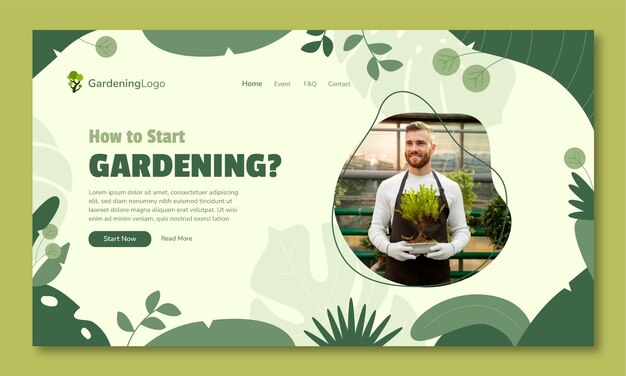 flat gardening landing page template
