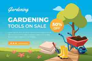 Free vector flat gardening sale background