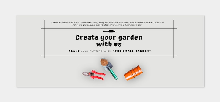 Free Vector flat gardening social media cover template