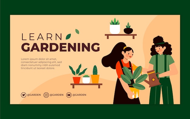 Flat gardening social media post template