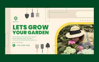 Free vector flat gardening social media promo template