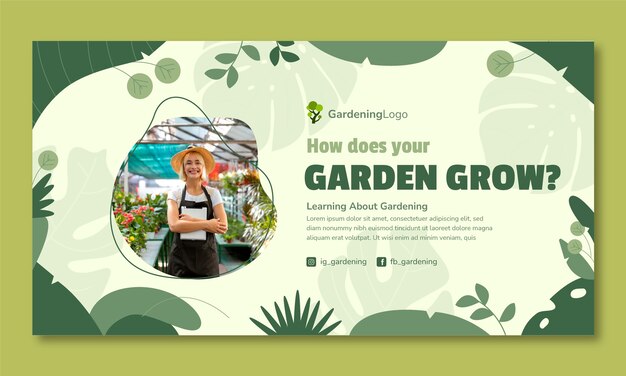 flat gardening social media promo template