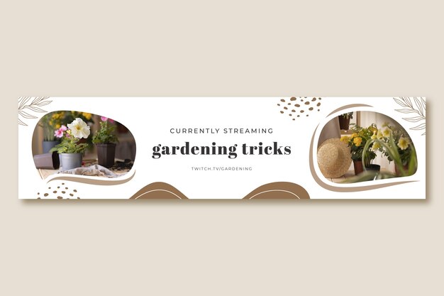 Flat gardening twitch banner