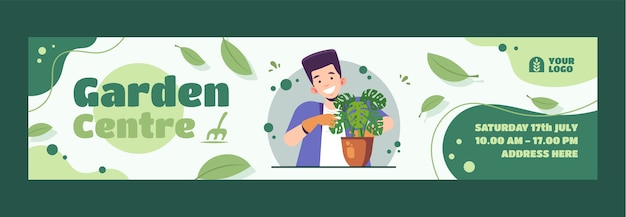 Flat gardening twitch banner