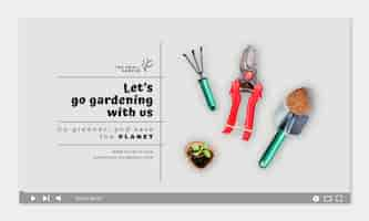 Free vector flat gardening youtube thumbnail