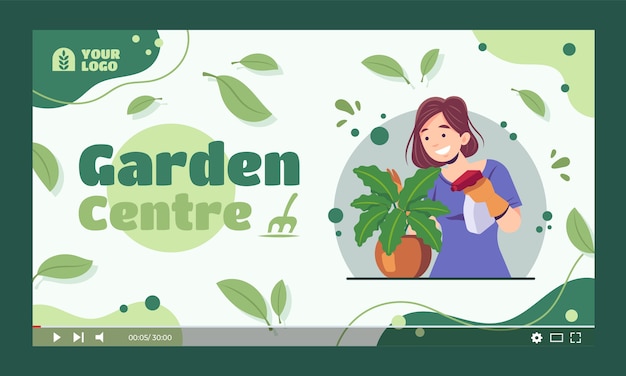 Free vector flat gardening youtube thumbnail