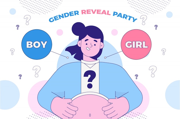 Free vector flat gender reveal concept illustrated