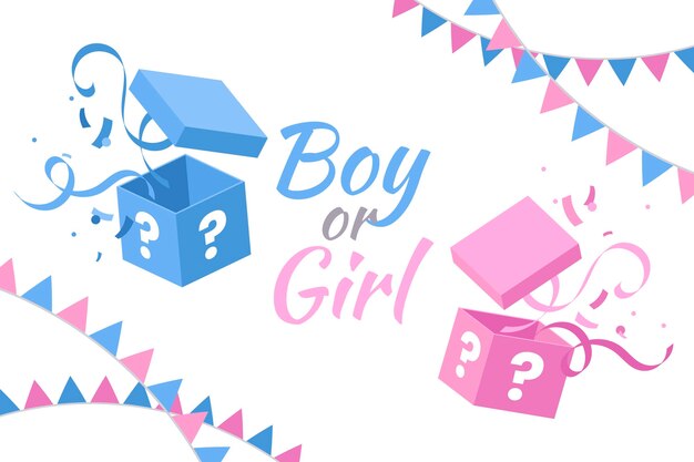 Flat gender reveal party concept