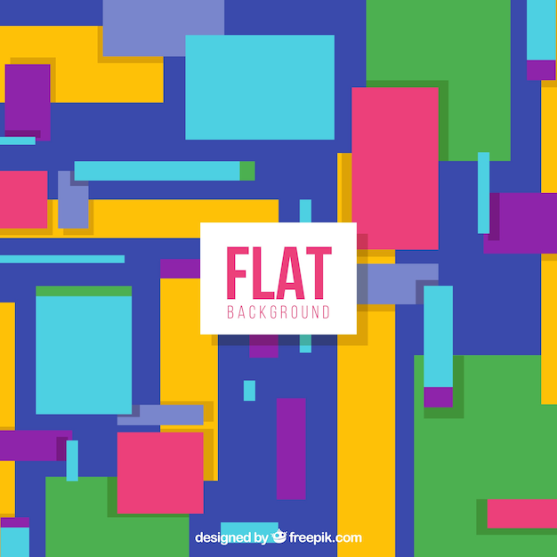 Flat geometric background with colourful shapes