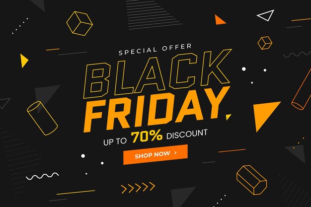 Flat geometric black friday background