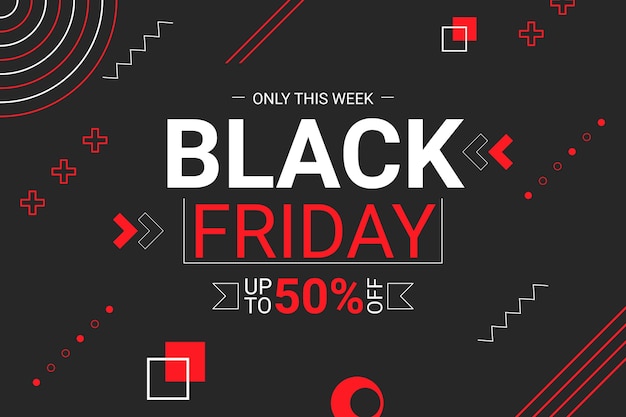 Flat geometric black friday background