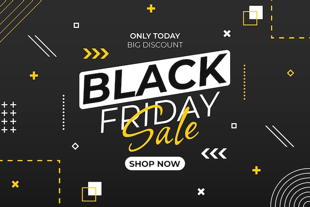 Flat geometric black friday background