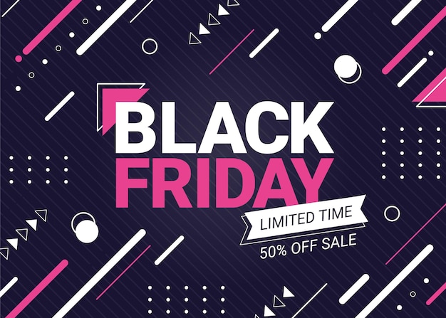 Free vector flat geometric black friday background